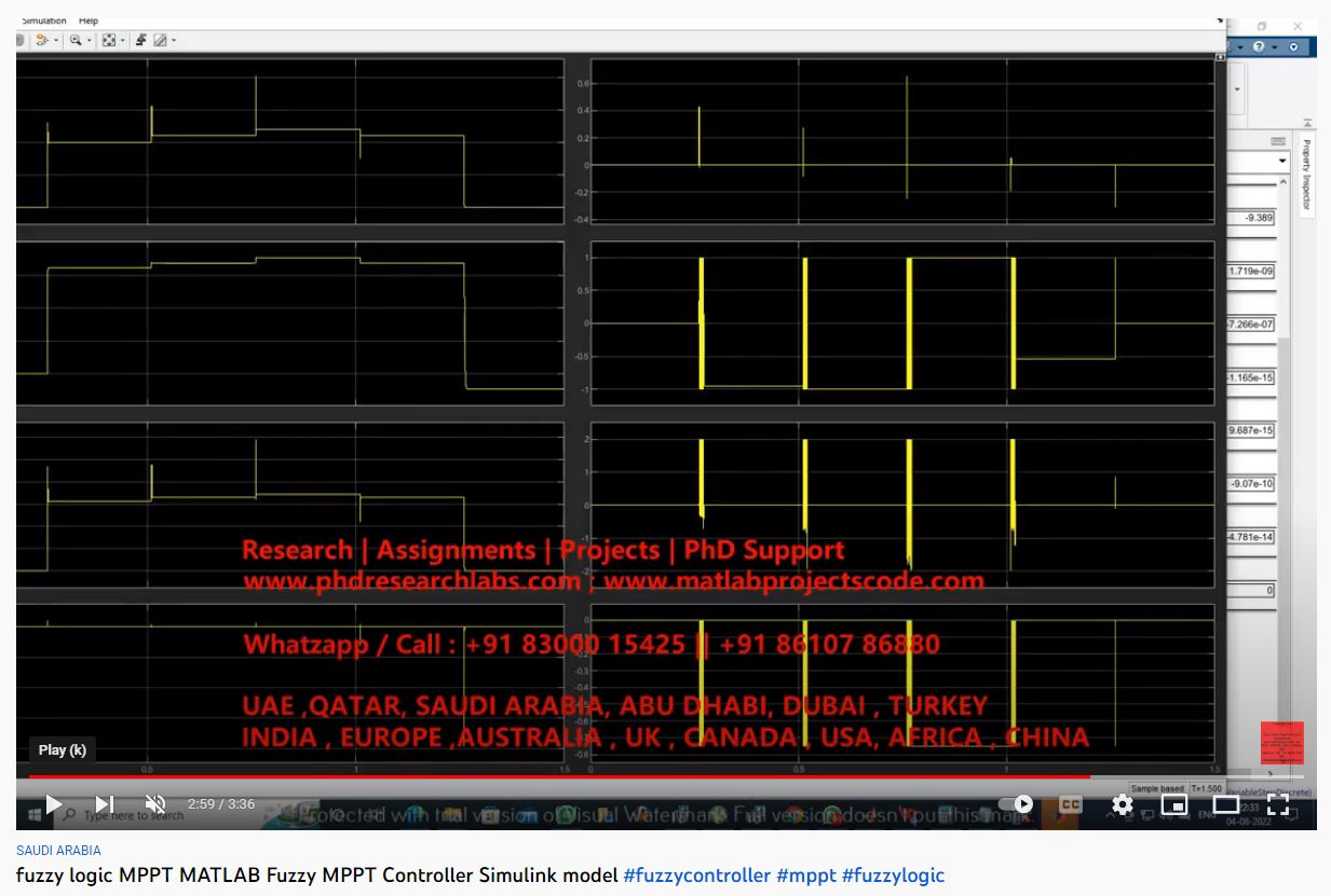 Fuzzy Logic Controller - MPPT SIMULINK MATLAB - Fuzzy MPPT Controller SIMULINK Model-MATLAB SIMULINK Simulation project simulation thumbnail for Renewable Energy Engineering