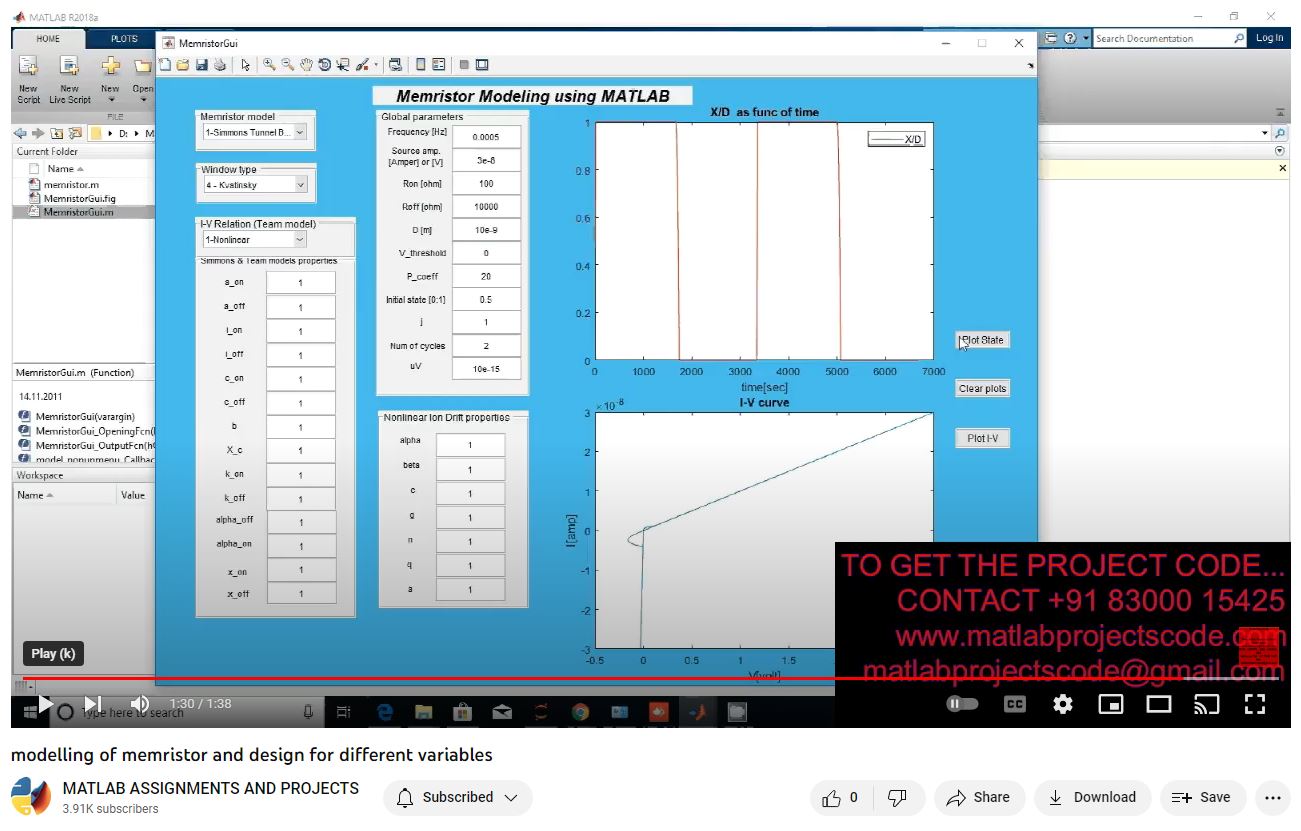 Modelling Of Memristor And Design For Different Variables project simulation thumbnail for Signal Processing and AI Engineering
