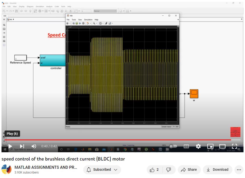 Speed Control Of The Brushless Direct Current Bldc Motor project simulation thumbnail for Mechanical, EV and Mechatronics Engineering