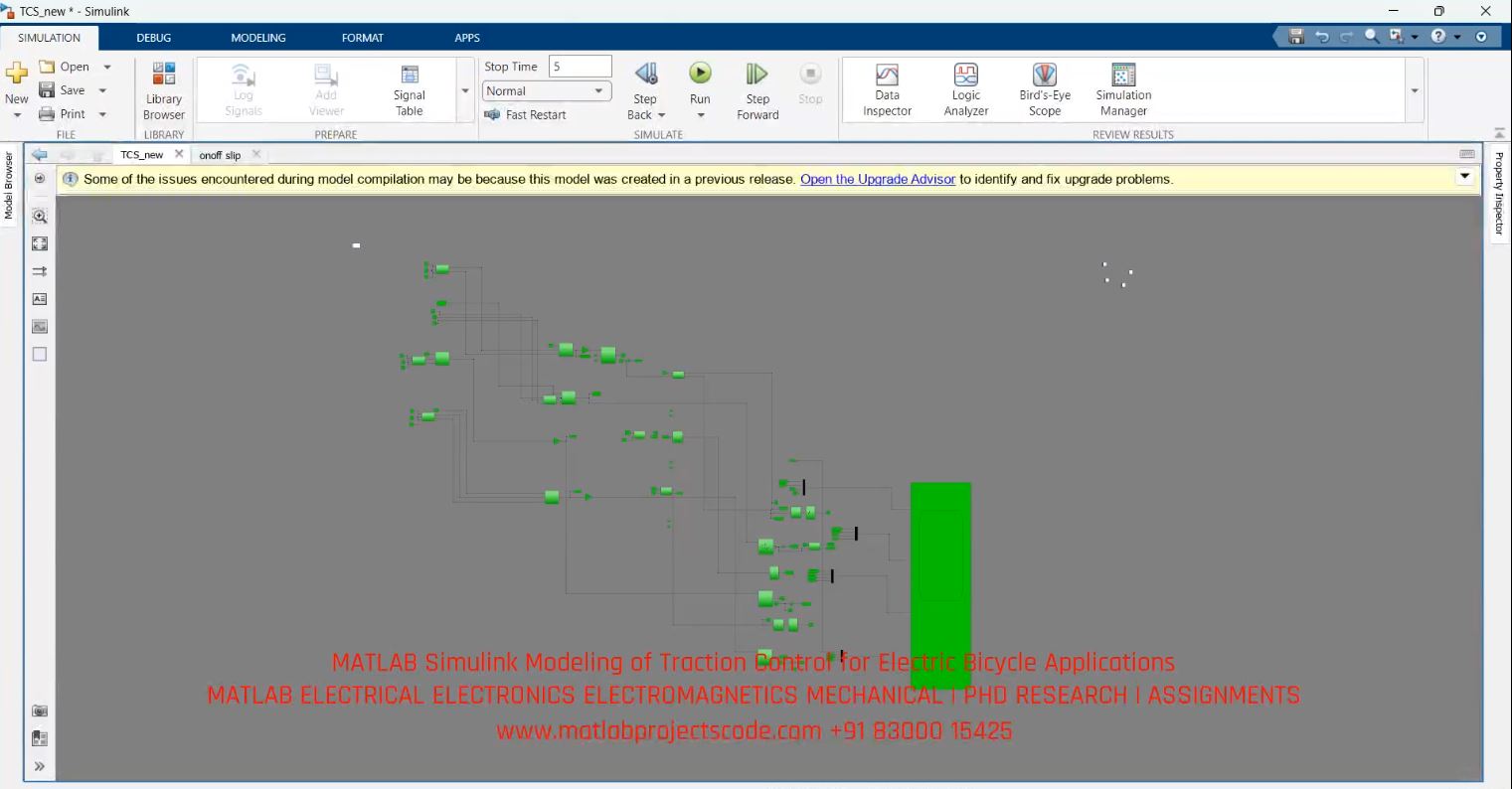 Traction control for electric bicycle applications MATLAB Simulink output